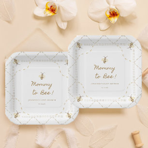 Mummy To Bee Honey Baby Shower Paper Plate