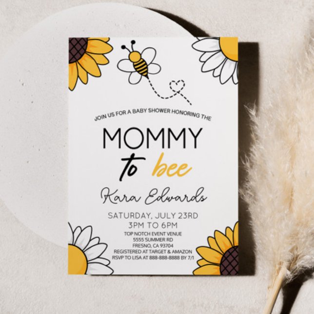 Mummy To Bee Honey Bumble Bee Baby Shower Invitation (Creator Uploaded)