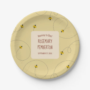 Mummy to Bee Honey Gold Baby Shower Paper Plate