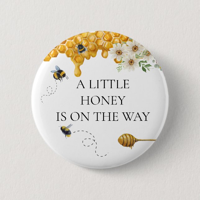 Mummy To Bee Honey on the Way 6 Cm Round Badge (Front)
