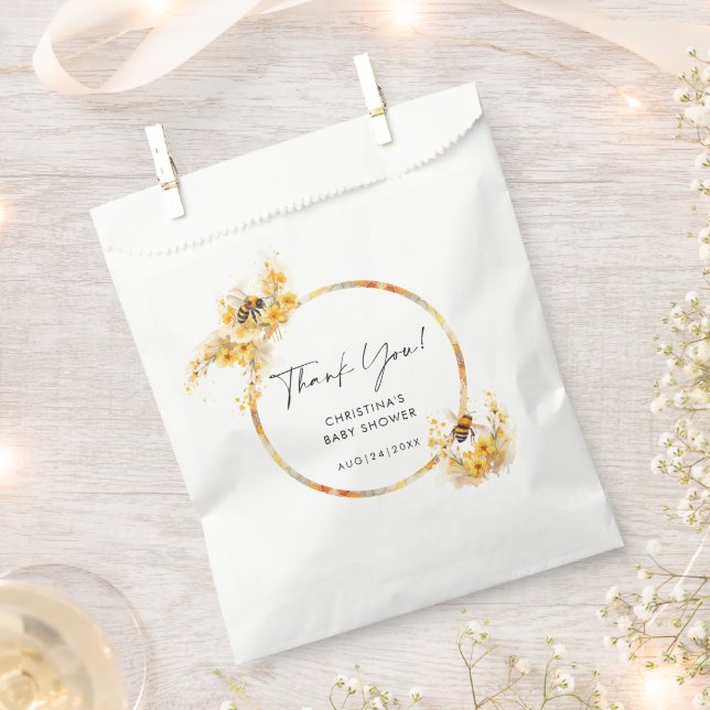 Mummy to Bee Honey Wildflower Baby Shower Favour Bag (Clipped)