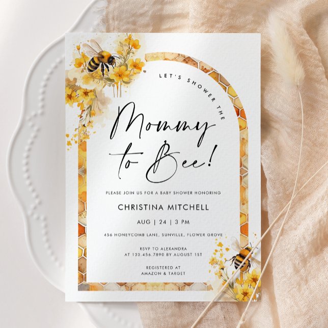 Mummy to Bee Honey Wildflower Baby Shower Invitation (Creator Uploaded)
