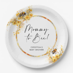 Mummy to Bee Honey Wildflower Baby Shower Paper Plate