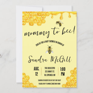 Mummy to Bee!  Honeybee, Honey, Baby Shower Invitation