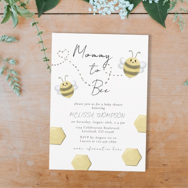 Mummy to Bee Honeycomb Gender Neutral Baby Shower Invitation (Creator Uploaded)