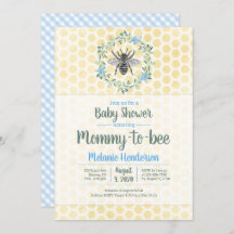 Mummy to bee, honeycomb, gingham, boy baby shower