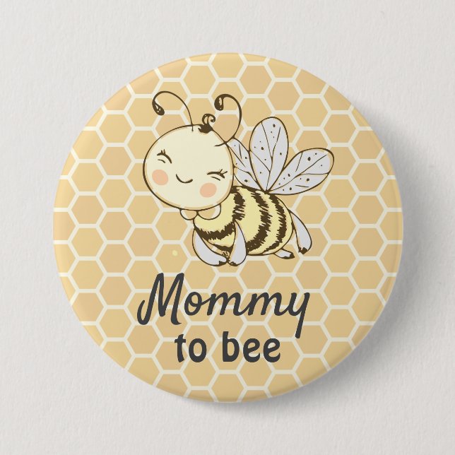 Mummy to bee New Mother Honeybee Bee Baby Shower 7.5 Cm Round Badge (Front)
