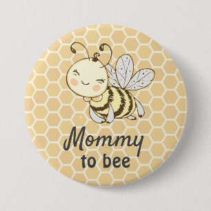 Mummy to bee New Mother Honeybee Bee Baby Shower 7.5 Cm Round Badge