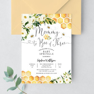 Mummy to Bee of Three Baby Sprinkle Shower Invitation