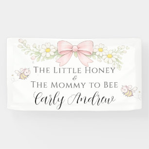 Mummy to Bee Pink Bow Baby Shower Name Banner