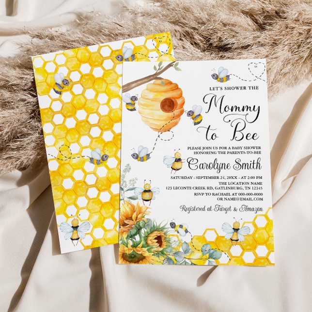 Mummy to Bee Sunflower Gender Neutral Baby Shower Invitation (Creator Uploaded)