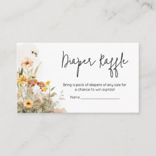 Mummy to Bee Wildflower Baby Shower Diaper Raffle Enclosure Card