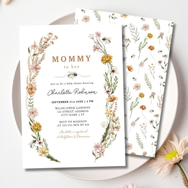 Mummy To Bee Wildflower Baby Shower Invitation (Creator Uploaded)