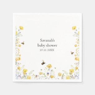 Mummy to Bee Wildflower Baby Shower Napkin