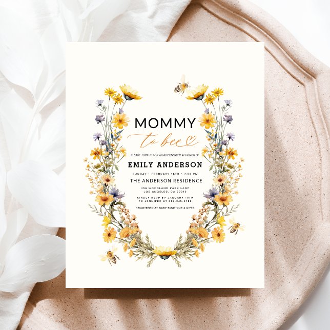 Mummy to Bee Wildflower Gender Neutral Baby Shower Flyer (Creator Uploaded)