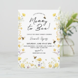 Mummy to Bee Wildlfower Baby Shower  Invitation