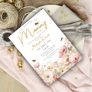 Mummy to Bee Wildlfower pastel Floral Baby Shower Invitation