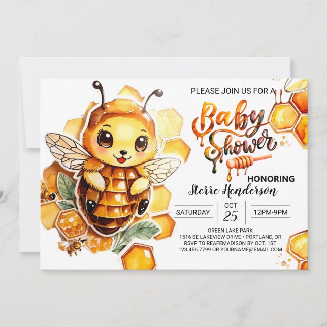 Mummy to Bee's Baby Shower Invitation (Front)