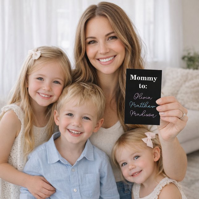 Mummy to: Pink Blue Kids Names Calling Card (Creator Uploaded)