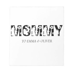 Mummy   Unique Mum Mother's Day Kids Names Notepad