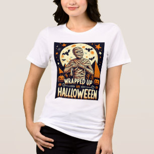 mummy unraveling t shirt for Halloween