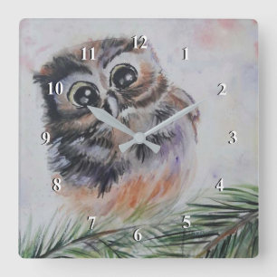 Mummy... - Watercolor Painting Square Wall Clock