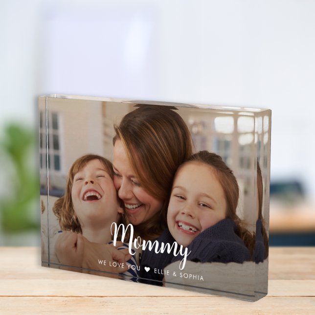 Mummy We Love You Modern Script Photo Block (Creator Uploaded)