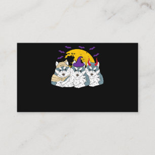 Mummy witch siberian husky dog halloween gift business card