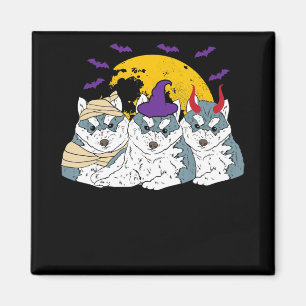 Mummy witch siberian husky dog halloween gift magnet