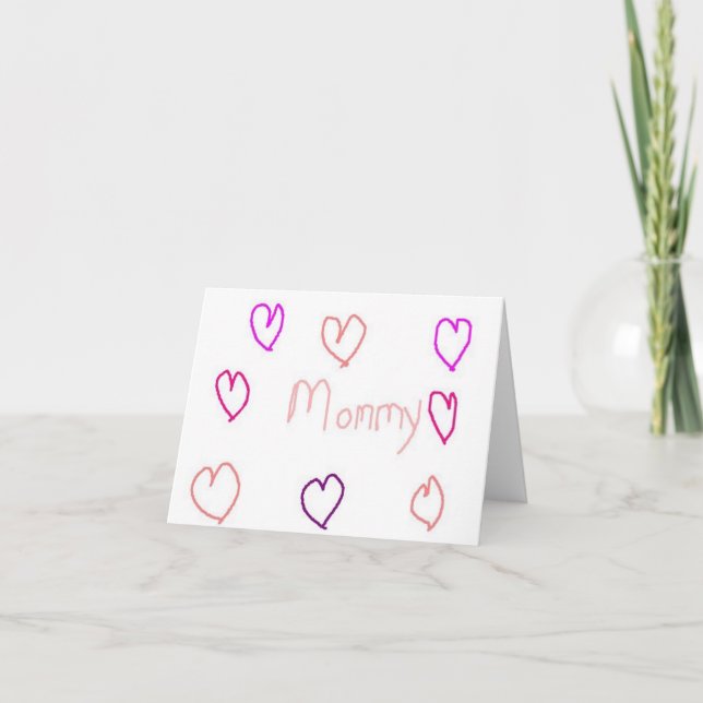 mummy with hearts card (Front)