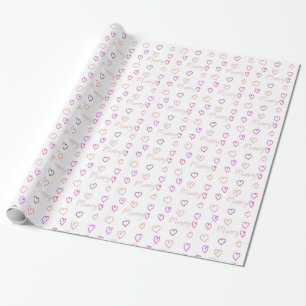 Mummy with hearts wrapping paper