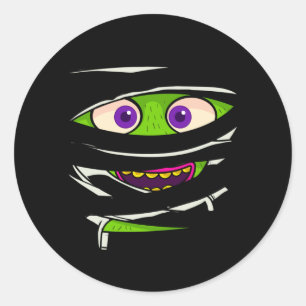 Mummy Wrap Eyes Costume Funny Y Halloween Men Classic Round Sticker