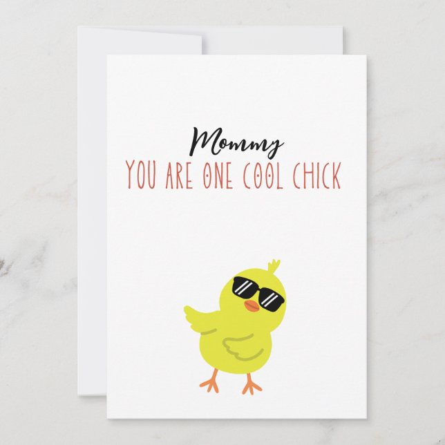 Mummy you are one cool chick holiday card (Front)