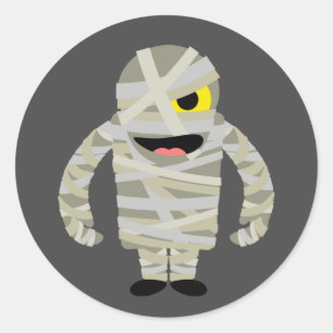 Mummy zombie Halloween Classic Round Sticker