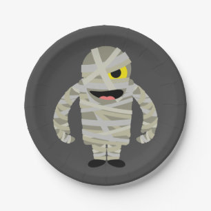 Mummy zombie Halloween Paper Plate