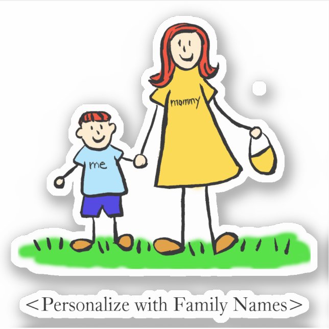 Mummy's Boy Custom Redhead Family Decal Stickers (Front)