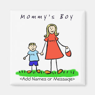 Mummy's Boy - Mother and Son Blonde Family Magnet