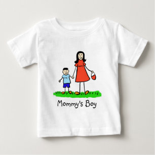 Mummy's Boy Mother and Son Custom Family Art Shirt
