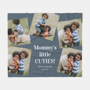 Mummy's Cuties Photo Collage Mother's Day Fleece Blanket