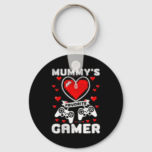 Mummy's Favorite Gamer Funny Boys Kids Valentine's Key Ring