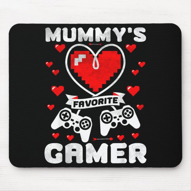 Mummy's Favourite Gamer Funny Boys Kids Valentine' Mouse Pad (Front)