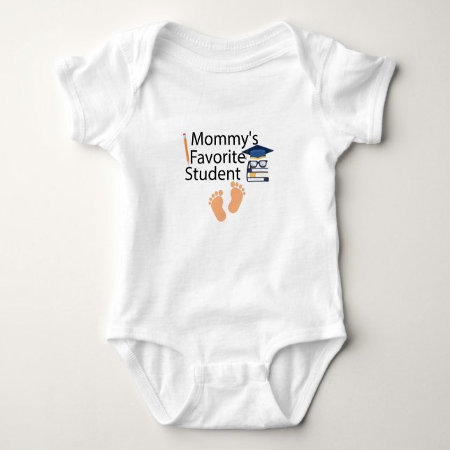  Mummy's Favourite Student Teacher Baby, Funny's  Baby Bodysuit (Front)