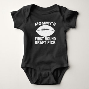 Mummy's First Round Draught Pick Football Baby Bodysuit