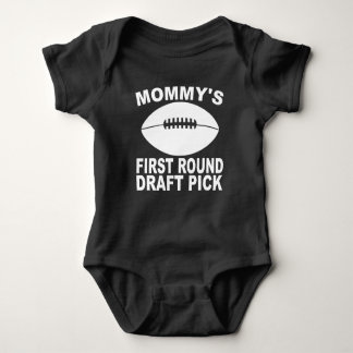 Mummy's First Round Draught Pick Football Baby Bodysuit