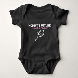 Mummy's Future Doubles Partner Tennis Quote Saying Baby Bodysuit