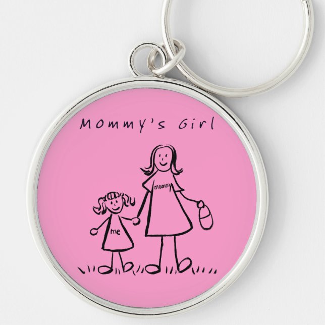 Mummy's Girl Drawing Keychain (Front)