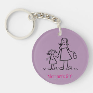 Mummy's Girl Family Art Characters Custom Keychain