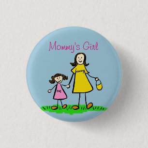 Mummy's Girl Family Art Custom Pendant Buttons