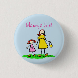 Mummy's Girl Family Art Custom Pendant Buttons