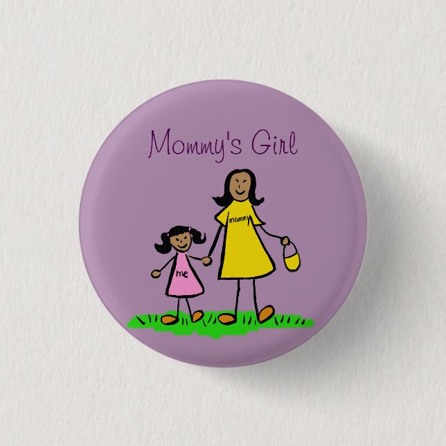 Mummy's Girl Family Art Custom Pendant Buttons (Front)